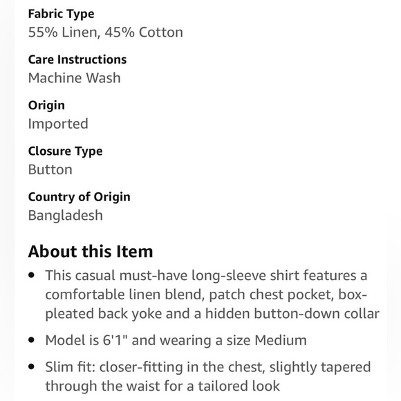 Goodthreads Men's Slim-Fit Long-Sleeve Linen and Cotton Blend Shirt- Small - Picture 8 of 12